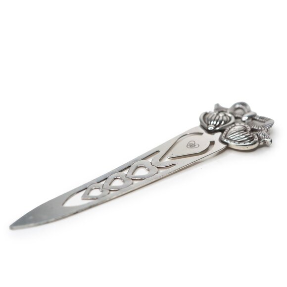 Vintage Brighton Bow Heart Retired Bookmark Silver Tone Metal Bookworm Taiwan - Picture 5 of 9